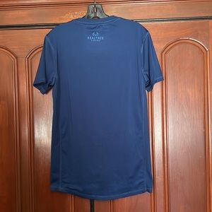 Realtree Mens Blue UPF 30 Fishing Short Sleeve Flex Fabric Size Small